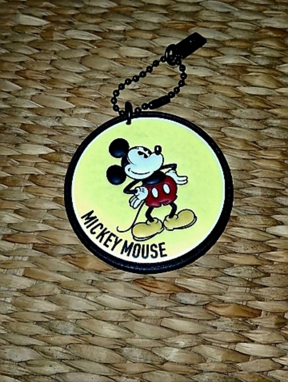 Coach Blue Oval Mickey Leather Charm with Red Trim (Two Items) - Picture 3 of 3